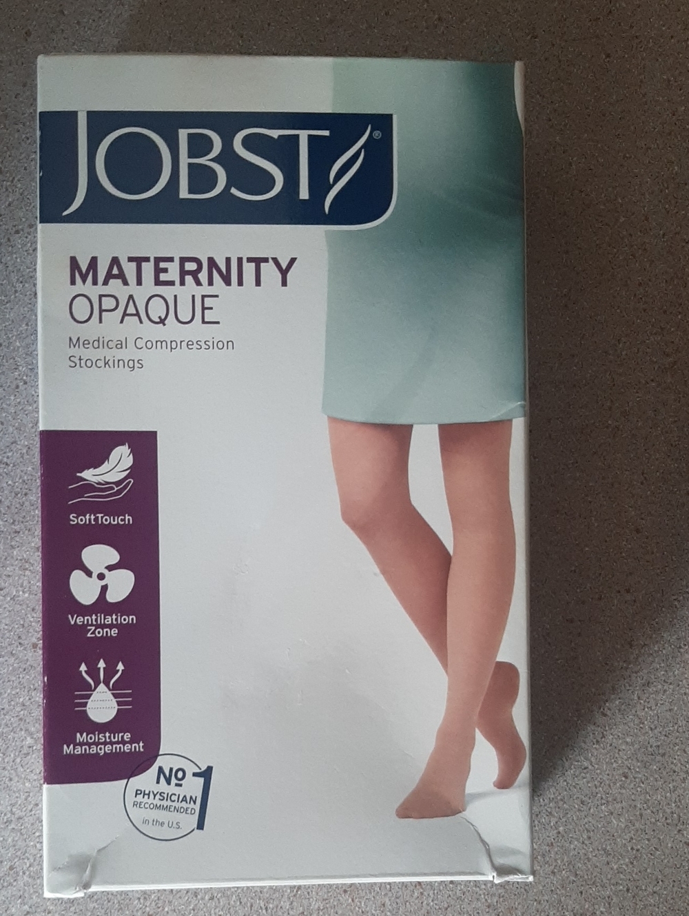 Jobst Maternity Opaque Footless Medical Compression Stockings Black Size Medium